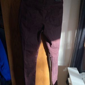 maroon/purplish pants!
